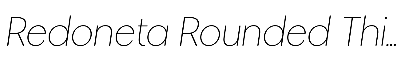 Redoneta Rounded Thin Italic
